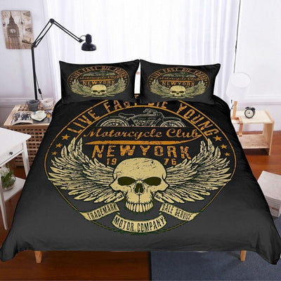 Vintage New York Dekbedovertrek Zwart