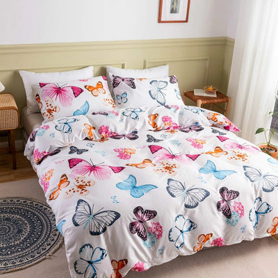 Dekbedovertrek Met Veelkleurige Vlinders