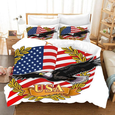 Vintage Bedset Met Amerikaanse Vlag