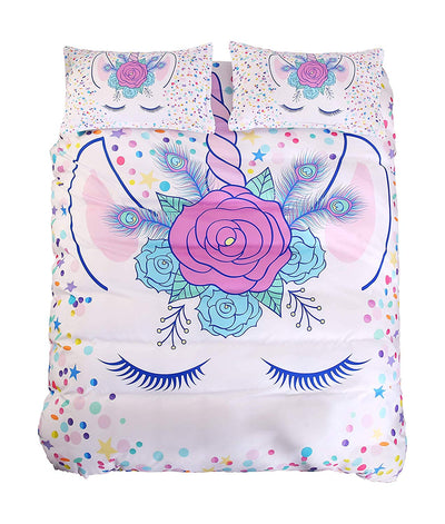 Slapende Eenhoorn Wit Dekbedovertrek