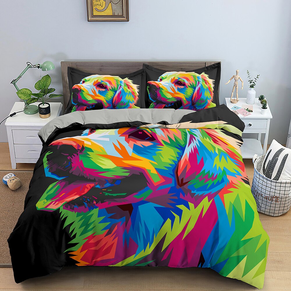 Veelkleurig Golden Retriever Dekbedovertrek