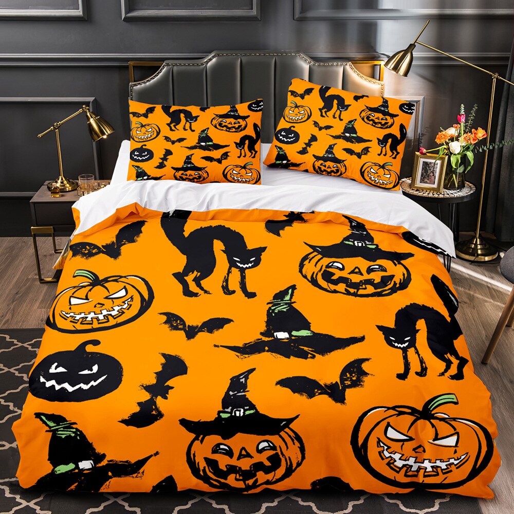 Halloween Oranje Dekbedovertrek