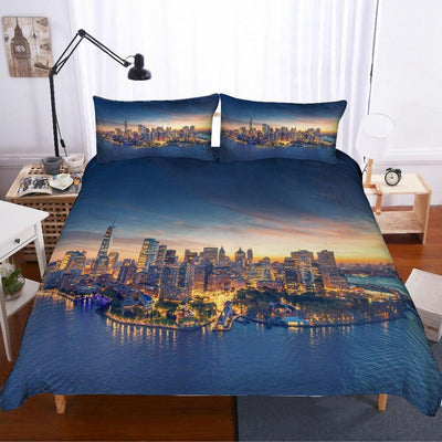 Vintage Gebouw New York Dekbedovertrek