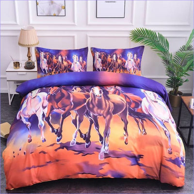 Eenpersoons Dekbedovertrek Met Paarden