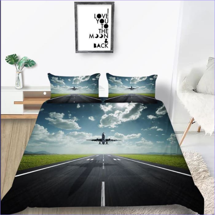 Vliegtuig Opstijgen Dekbedovertrek