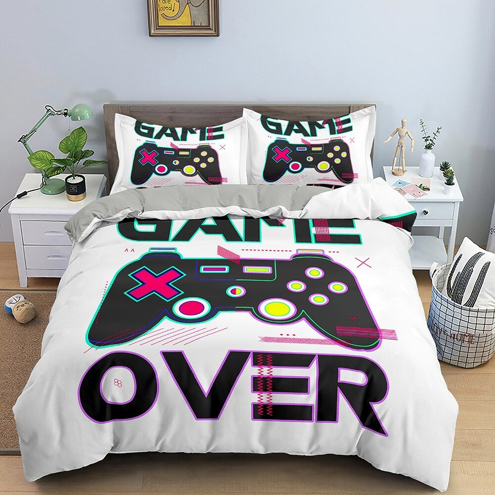 Gamer Game Over Wit Dekbedovertrek