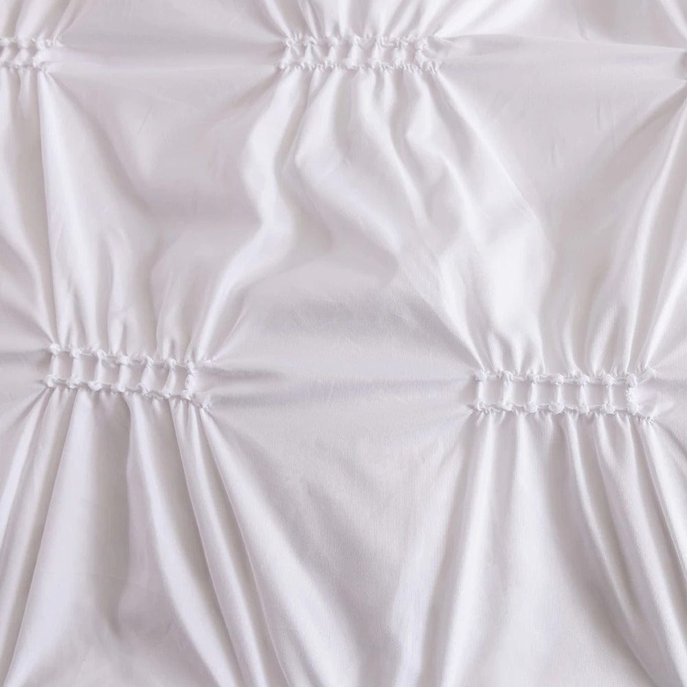 Geplooid Wit Dekbedovertrek
