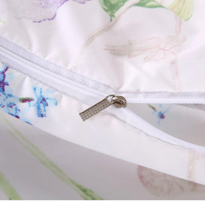 Wit Dekbedovertrek Met Bloemen