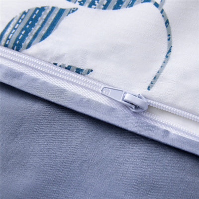 Wit En Marine Dekbedovertrek