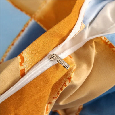 Marineblauw En Geel Dekbedovertrek