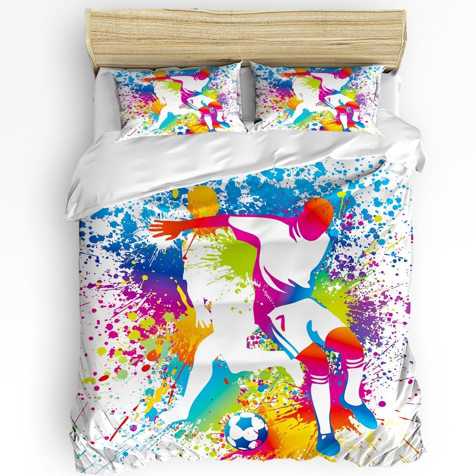 Veelkleurig 1v1 Voetbaldekbedovertrek