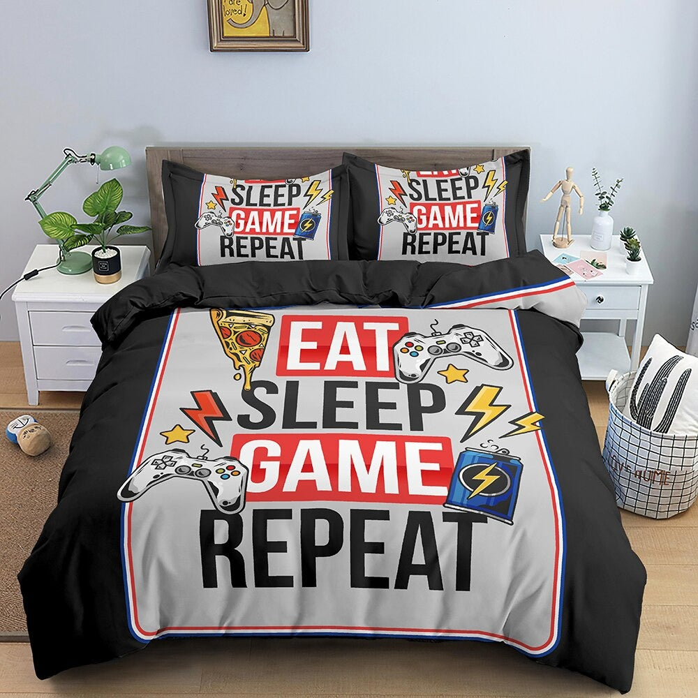 Gamer Eat Sleep Game Repeat Dekbedovertrek