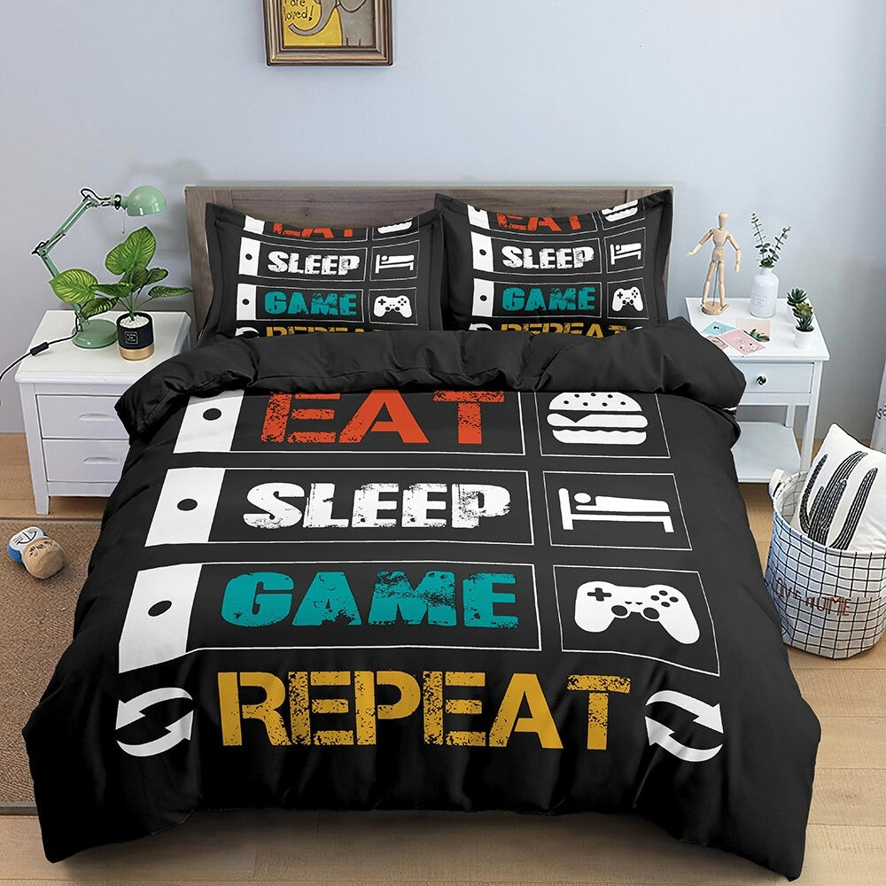 Gamer Eat Sleep Game Dekbedovertrek