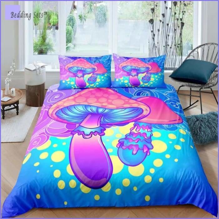 Roze Paddestoel Hippie Dekbedovertrek