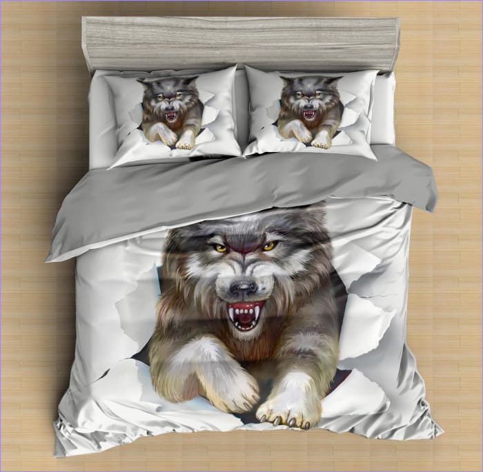 Aanvallende Wolf Dekbedovertrek