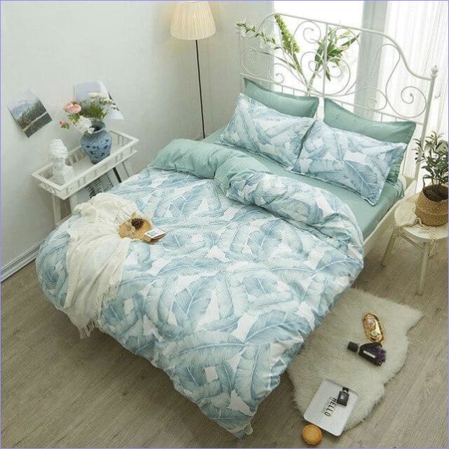 Groene Veren Dekbedovertrek