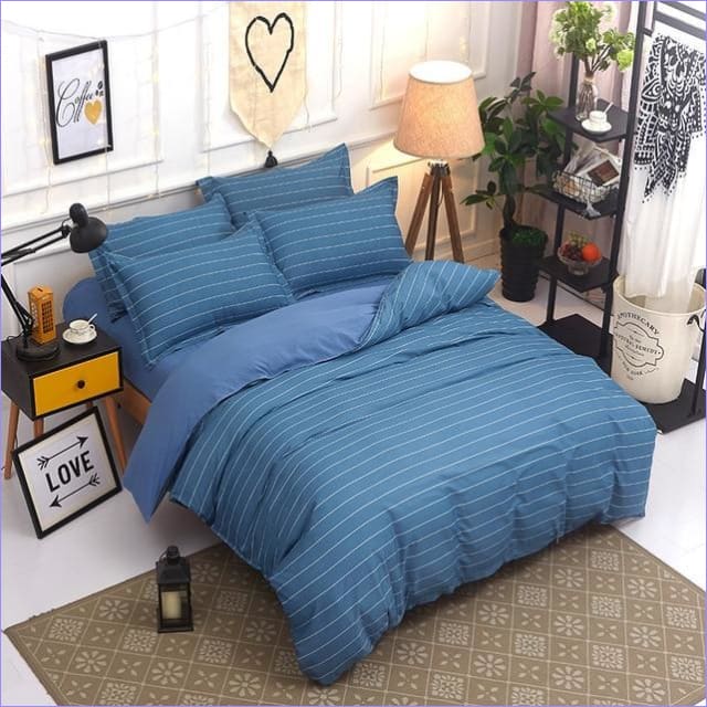 Blauw Gestreept Dekbedovertrek