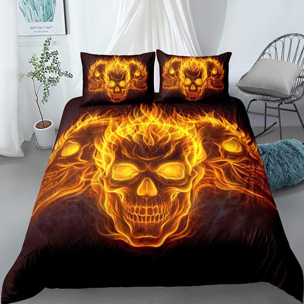 Dekbedovertrek Burning Skull 200x200