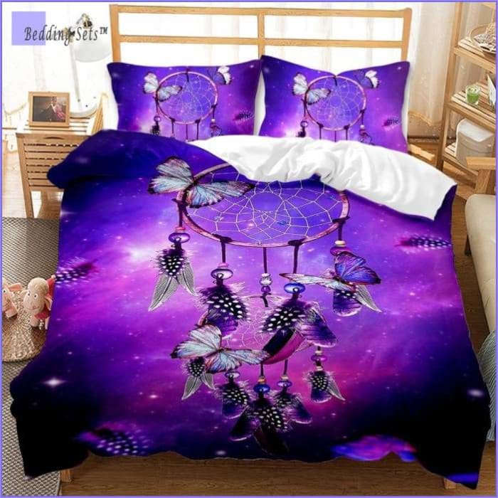 Paars Dekbedovertrek Dromenvanger Vlinders
